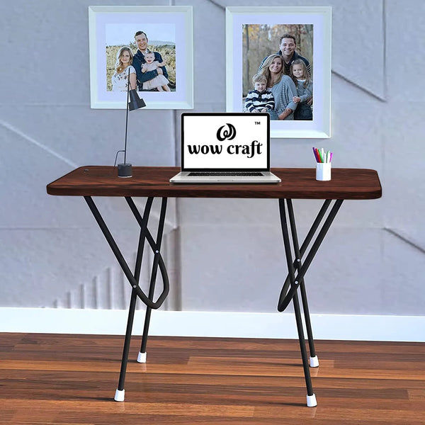 wow craft Multi-Purpose Foldable Study & Dining Table | 2-Seater Desk, Laptop Table | Matt Finish Engineered Wood