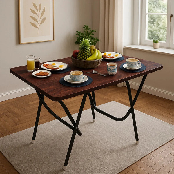 wow craft Multi Purpose Foldable and Portable 2 Seater Dining Table for Home, Kitchen Made with Engineered Plywood top and Powder Coated Finish