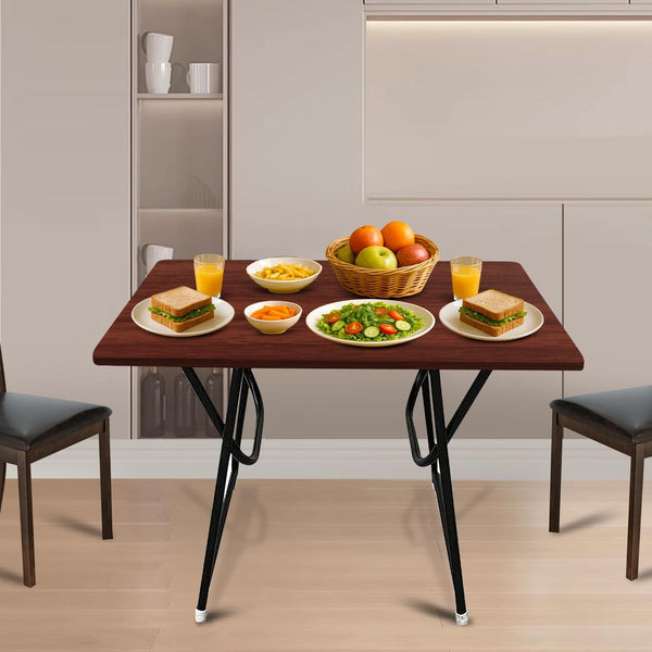 Wow Craft Multipurpose Foldable & Portable 2-Seater Dining Table for Home & Kitchen | Engineered Wood Top with Powder-Coated Finish