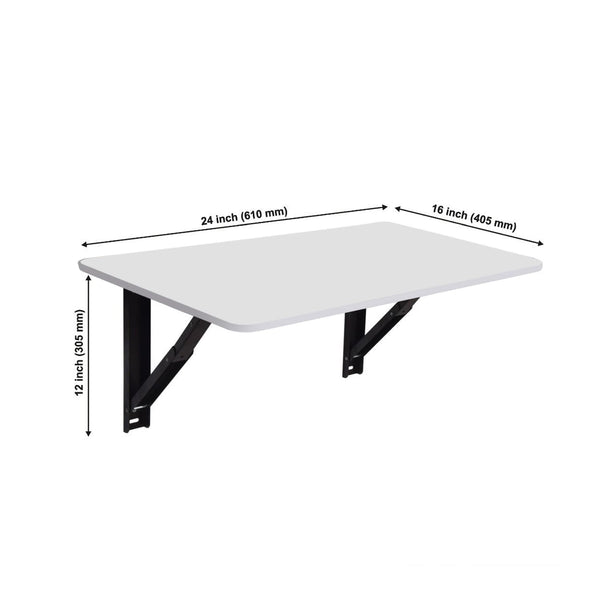 Wow Craft Space Saving Wall Mounted Foldable Table for Home & Office | Engineered Wood Multipurpose Study, Laptop & Work Desk | 24x16 Inch | DIY Setup
