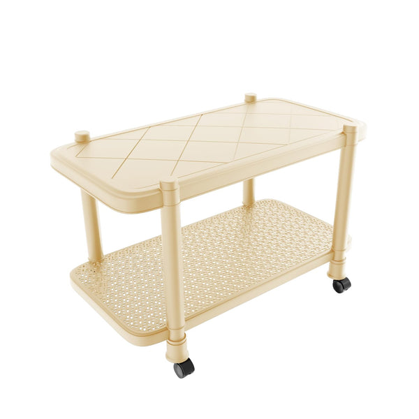 Wow Craft Coffee Table with Wheels | Multipurpose Rolling Side Table for Home, Balcony, Office & Outdoor