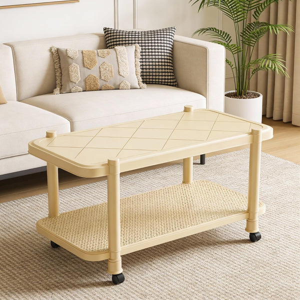 Wow Craft Coffee Table with Wheels | Multipurpose Rolling Side Table for Home, Balcony, Office & Outdoor