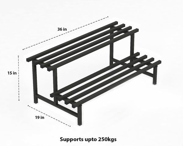 Mighty Home 2 Tier Metal Plant Stand, Durable Iron Flower Pot Rack for Indoor & Outdoor Plants, Balcony Garden & Home Decor, Single Pack