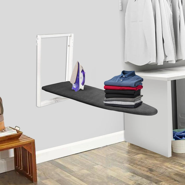 Wow Craft Wall-Mounted Ironing Board with Foldable Space-Saving Design | Heavy Duty Premium Ironing Table with Iron Holder for Home, Apartments & Small Spaces | Easy Installation | 89x34 cm