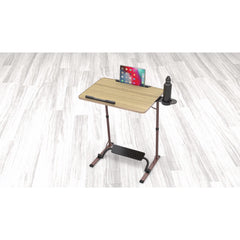 Wow-Craft XL Pro Laptop Table with Mat Finish Engineered Wood Top with Footrest for Study, Work From Home Table, Height Adjustable Study Table With Cup Holder, Over Bed Table