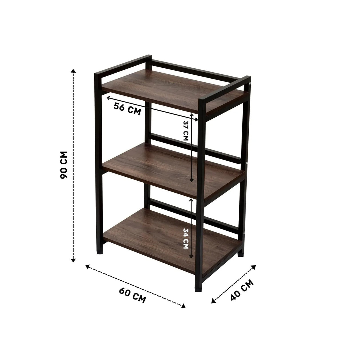 wow craft Standing Rack, Bathroom Countertop Storage Rack, Dish Rack for Kitchen Organizer, Cosmetic Shelf Rack | Floor-Mount Shelf with Black Pipe Design Crafted with Engineered Wood and Metal