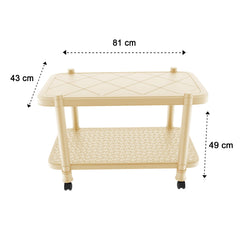 Wow-Craft Plastic Trolley Coffee Table with Wheels | Anti-Skid Tea POY & Coffee Table for Home, Living Room, Balcony, Outdoor, Home, Office -  DIY (Do-It-Yourself)