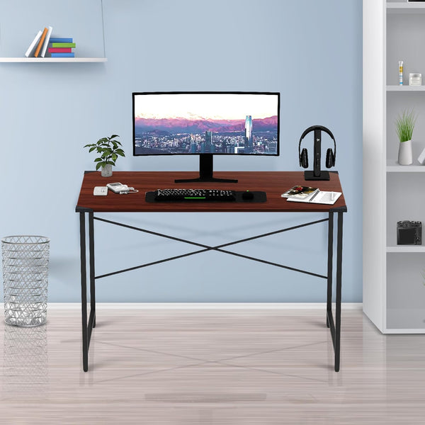 Wow Craft Study Table for Home | Space-Saving Computer Desk with Sleek Metal Frame & Engineered Wood Top | Ideal Work from Home Office Desk