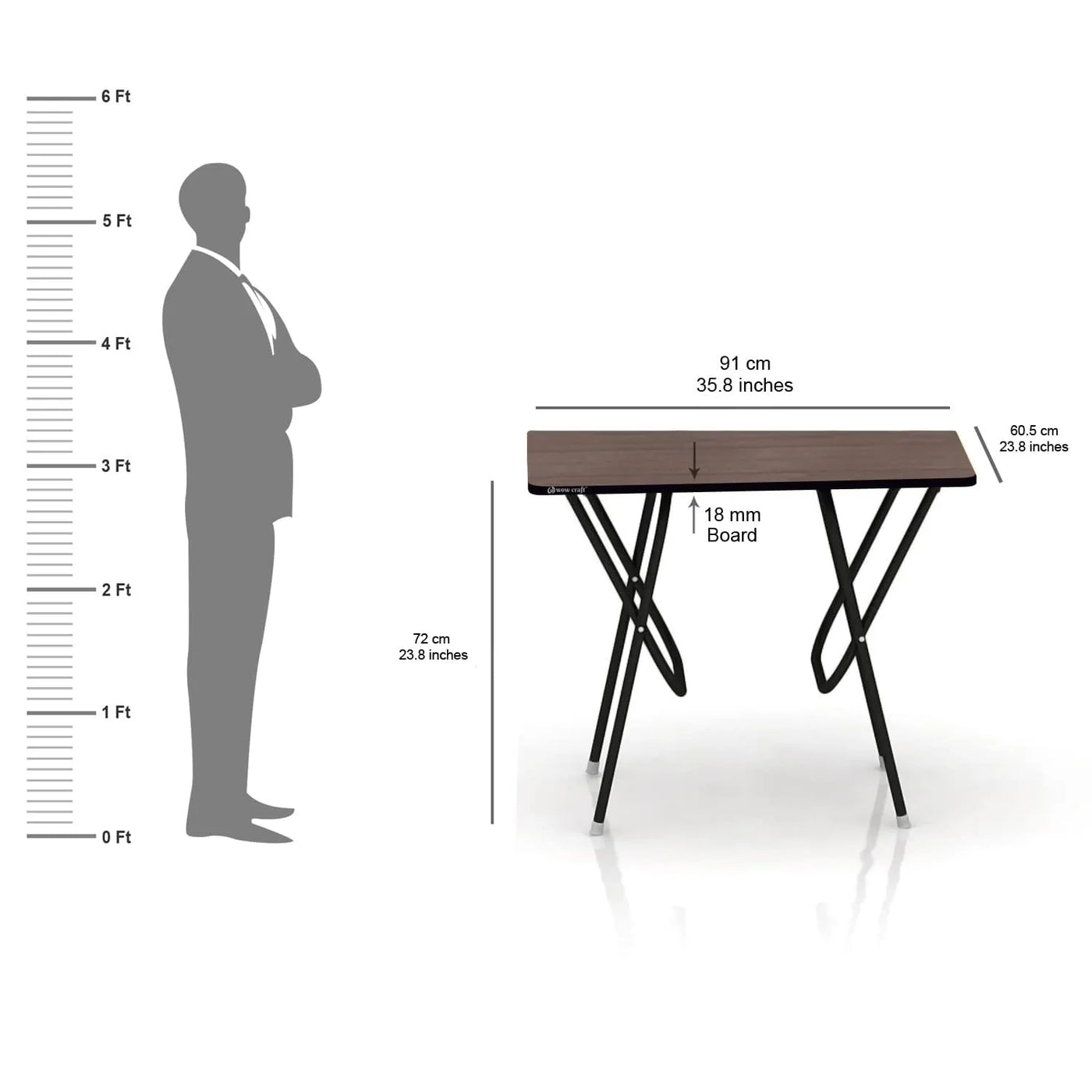 Wow craft Multi Purpose Foldable and Portable 2 Seater Dining Table fo ...