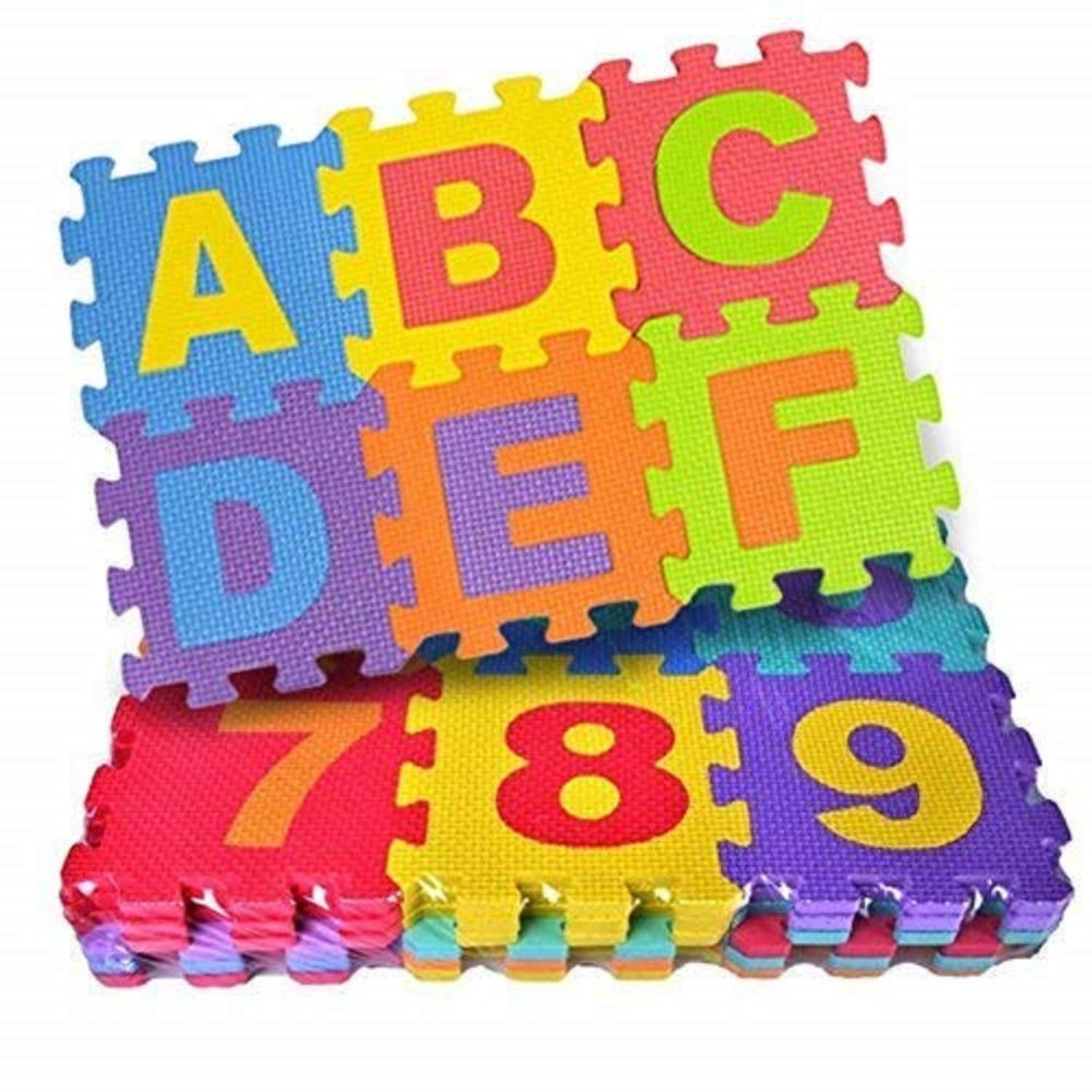 Wow-Craft Puzzle Mat For Kids With 36 Pieces Interlocking Learning Puzzle Mat Tile Including Alphabets & Numbers