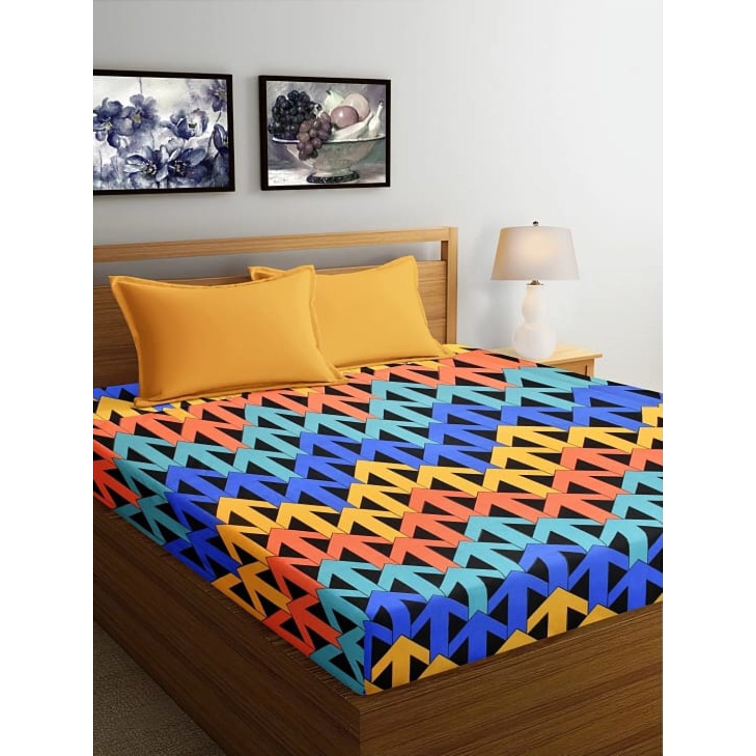 Multicolor With Orange Pillows